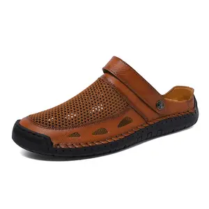 Summer Outdoor Men Casual Sandals Handmade Soft Sole Beach & Driving Slippers996