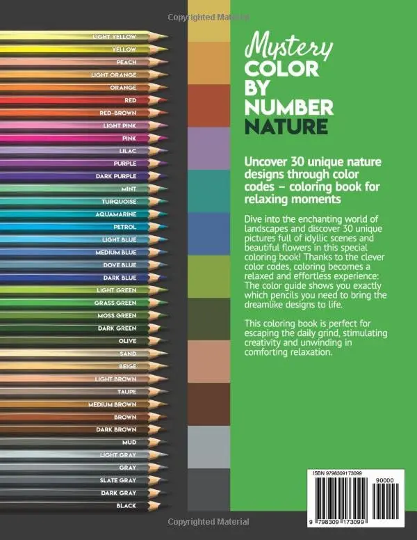 Mystery Mosaic Color by Number Nature: Color Quest Challenge to Reveal Flowers, Mountains, Nature, Lanscapes & More - Fun & Relaxing Coloring Book