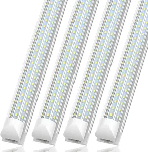 25 Pack LED Shop Lights 4FT 45W 48W 7200LM 6000K Cool White Linkable Ceiling Light Fixtures Integrated Triple Row Strips D-Shaped T8 LED Tube Lights 4 Foot for Workshop Garage Workshop ETL Listed Utility Low Bay Lighting