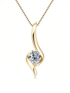 1 PC Charm Cubic Zirconia Elegant Necklace Pendant For Women Valentine's Day Gift Wedding Jewelry