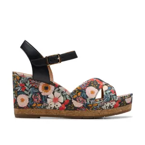Clarks Womens Chicly Floral Wedge Sandals