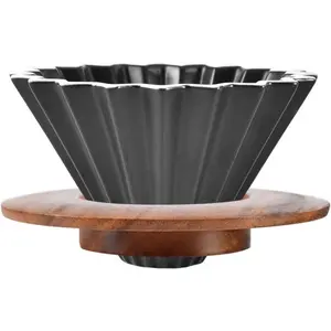 Ceramic Coffee Dripper Pour Over Coffee Maker with  Stand Elegant Flower Shape Filter