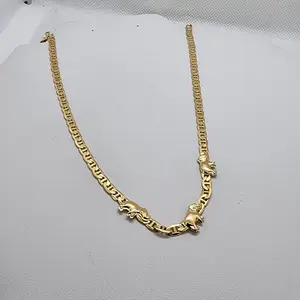 Brand New Brazilian 18 Gold Filled Three Elephant Necklace