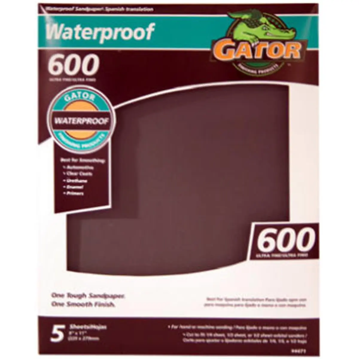 212 MAIN Ultra Fine Resin-Bonded Sandpaper, 9x11 in, 600 Grit, Waterproof, Wet/Dry Use, Heat & Humidity Resistant, 5-Pack for Cycling Surface Smoothing, Rust Stain Removal & Surface Preparation