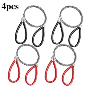 4-Pack Portable Stainless Steel Line Saw with Finger Loop, Pocket Manual Chain Saw for Outdoor Camping, Hiking, Survival Tools
