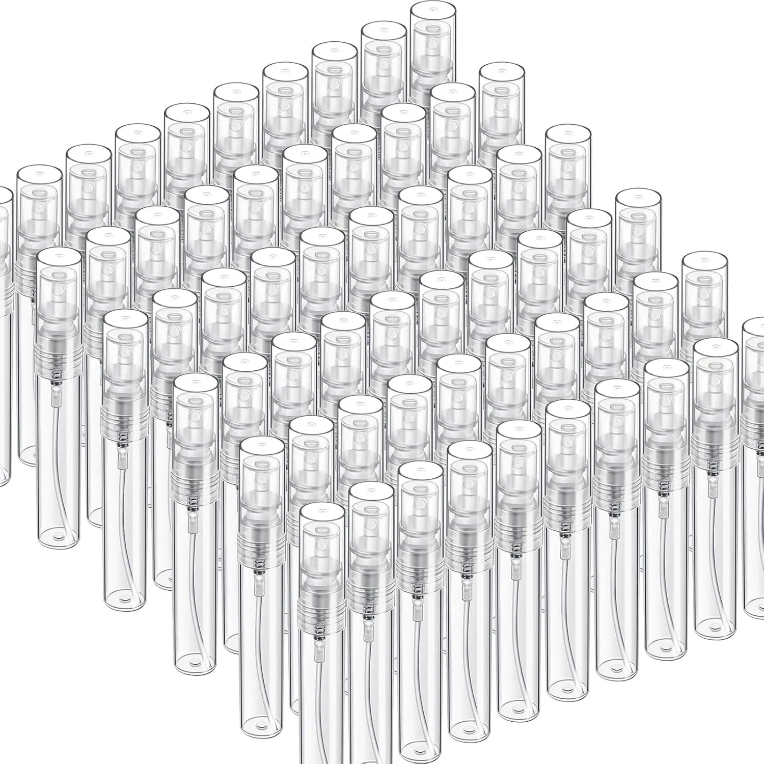 60 count 5ml Mini Spray Bottle, Mini Clear Plastic Spray Bottle Empty, Fine Mist Refillable Mini Perfume Bottle, Perfume Atomizer, Small Empty Sample Containers, Plastic Portable Travel Bottle