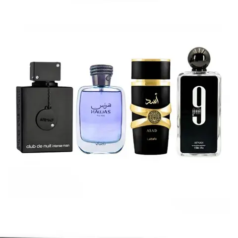 Mega combo Afnan 9pm + Club de Nuit Intense Man + Lattafa Asad + Hawas | 3.4 fl.oz | bundle | Men’s fragrances