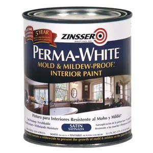 Rustoleum 02704 Quart Satin Gloss Perma-White Mildew-Proof Bathroom Paint