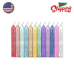 12 Pieces Sealing Wax Sticks with Wicks for Letter Seal Wax Stamp,Wedding Invitations