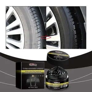 Tire Nourish Cream - Long Lasting Protection UV Shield Prevents Cracking Dirt Repellant Tire Shine Kit for Car SUV Truck Owners Easy Apply Formula 50g chinese Tire Care Cream and Protection