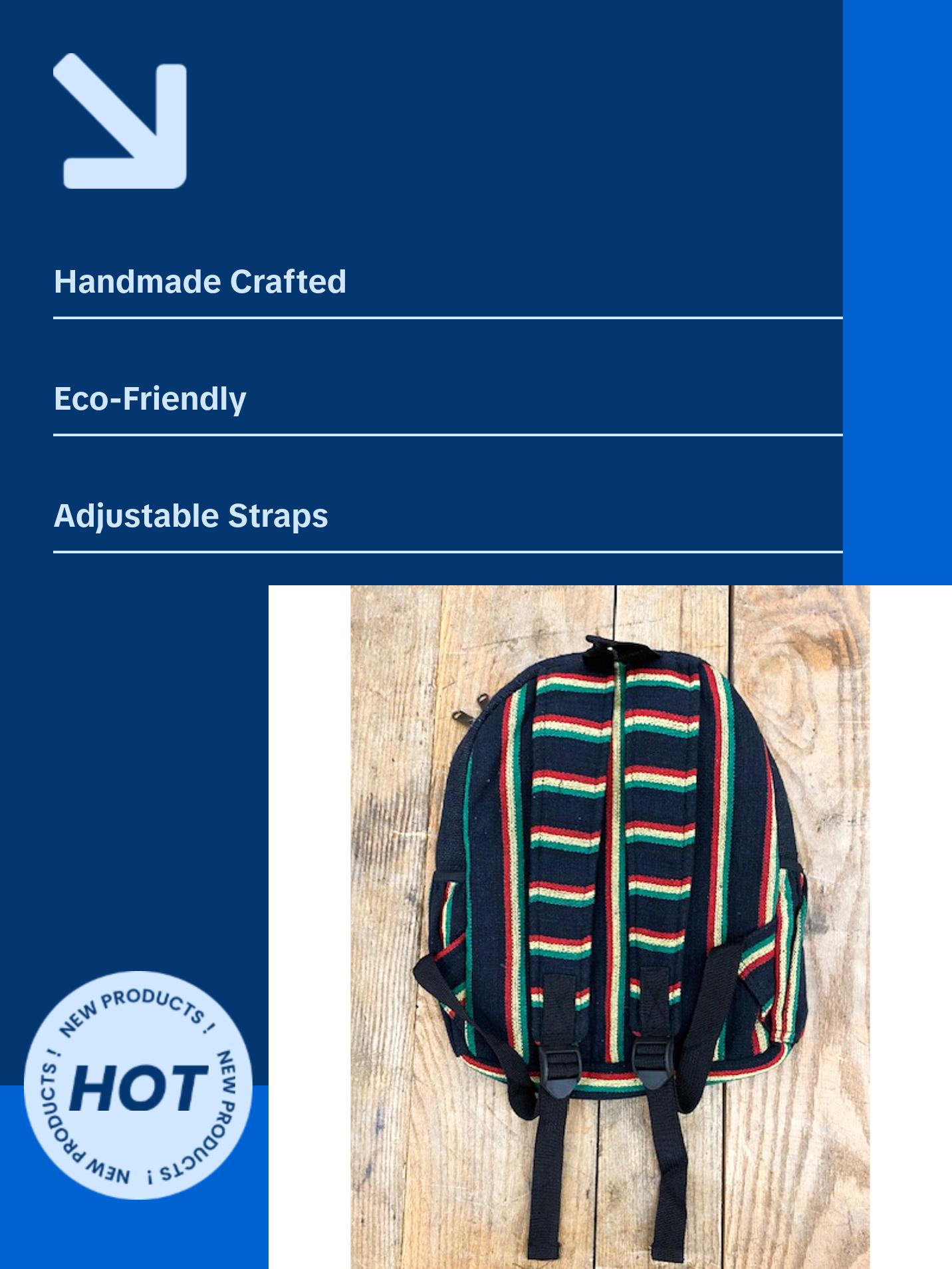 Hemp BackPack - Rasta Color