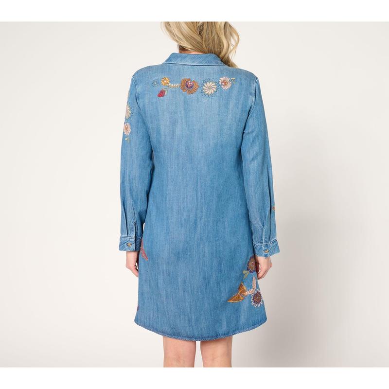 Driftwood Jeans Scottie Long-Sleeve Lyocell Dress - Butterfly