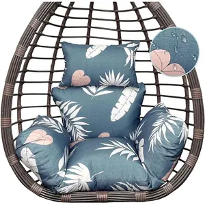 Egg Chair Cushion Outdoor Floral Egg Swing Chair Cushion Replacement for Patio Outdoor Funiture
