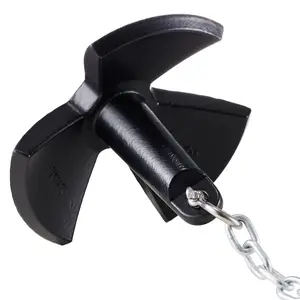 VEVOR River Anchor,  30 LBS Boat Anchor Cast Iron Black Vinyl-Coated, Marine Grade Mushroom Anchor for Boats Up To 30 ft, Impressive Holding Power in River and Mud Bottom Lakes