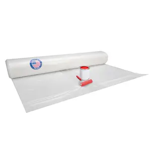 Plastic Sheeting 6 mil, 40' x 100' (4000 sq. ft.) - Semi-Clear Thick Painting Plastic Covering for Painting, Construction and Greenhouse - LDPE Plastic Rolls Heavy Duty Outdoor by IDL Packaging