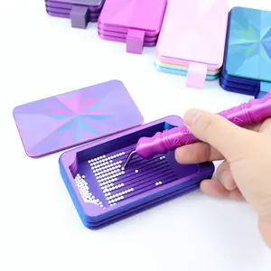 Shimmering 3D Printed Diamond Art Tray with Magnetic Lid | Aurora Series Palette