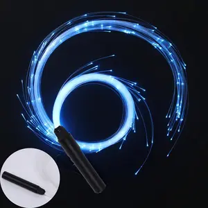 Fiber Optic Whip Light, LED Dance Whip with Aluminum Alloy Handle, 7 Color Effects, Durable Rave Toy for Party, Edm, Festival, Unique Gift