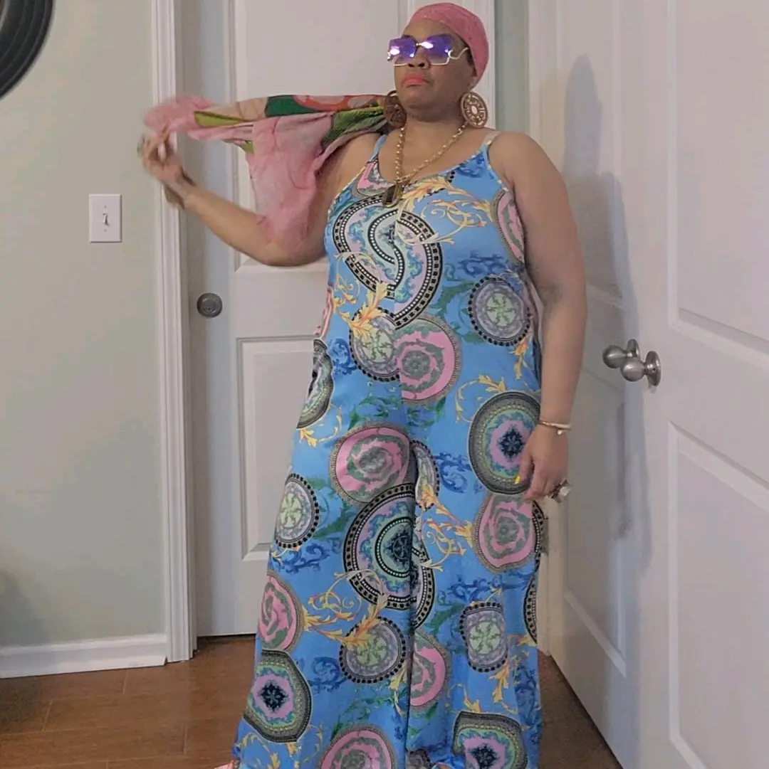 Powder Blue Paisley Jumpsuit Womenswear Rompers Overalls