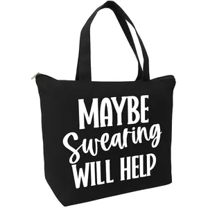 Maybe Swearing Will Help Zippered Tote Bag