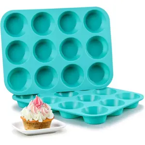 Muffin Pan Set, Cupcake Pans 12 Cups  Baking Molds,  Grade, Pinch Test Approved, Pack of 2