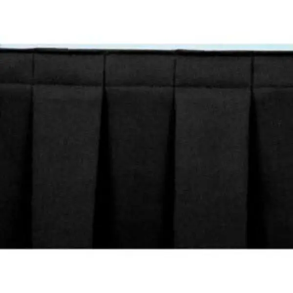 National Public Seating B212365 Industrial 4 ft. Hook-Attached Cloth Box-Pleat Skirting for 8 in. Stage - Black, Eye