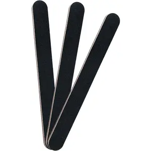 3 Pack Professional Emery Boards, 100/180 Grit Nail File for Acrylic and Natural Nails, Reusable, Black