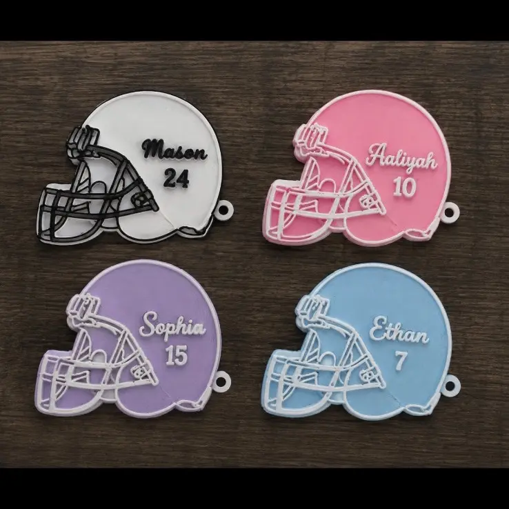 3D Customizable Football Helmet with Personalized Name Tag