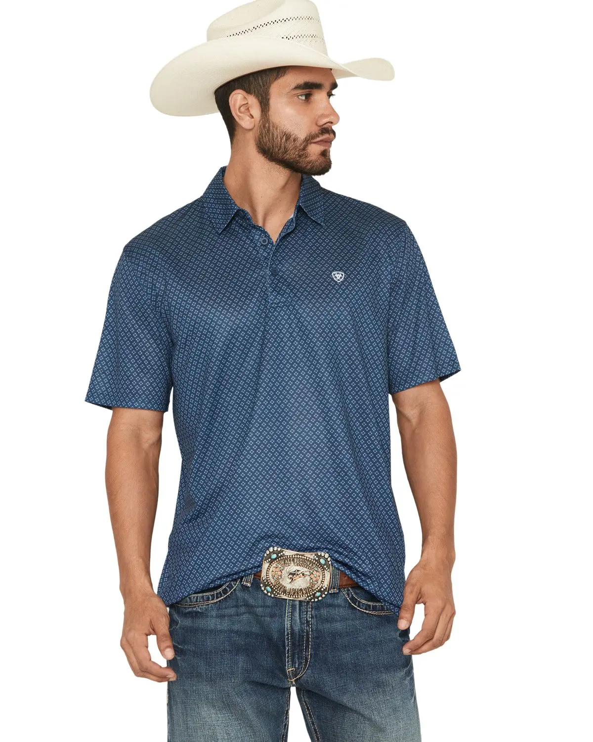 Ariat Men's Men'S Ariattek Medallion Print Short Sleeve Polo - 10071495