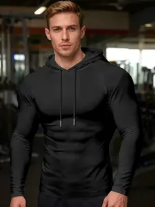 Men's Casual Hooded Long Sleeve T-Shirt, Multifunctional Fashion Top, Comfortable Daily Wear, Suitable for All Seasons