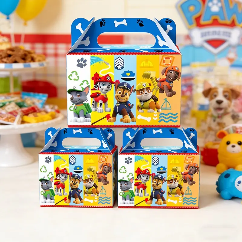 10-Pcs Dog Hero Themed Birthday Treat Boxes, Perfect for Birthday Favors, Party Favor Gifts & Snacks, Ideal Gift Box for Celebrations, Fun and Festive Packaging