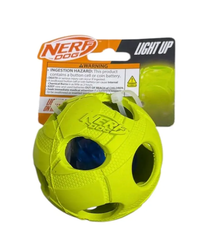 Nerf Dog ASSORTMENT: 2.5in LED Bash Ball  Dog Toy green