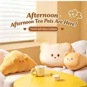 MINISO French Soft Plush Food Pillow - Toast/Baguette/Croissant, Cute Nap Pillow, Sleeping Pillow, Office Lumbar Support, Soft Plush Cushion, Birthday Gift, Viral Home Decoration