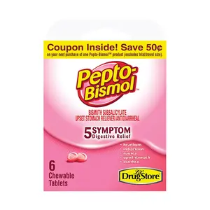 Pepto Bismol  Upset Stomach Reliever - 6 Count & Pack of 6