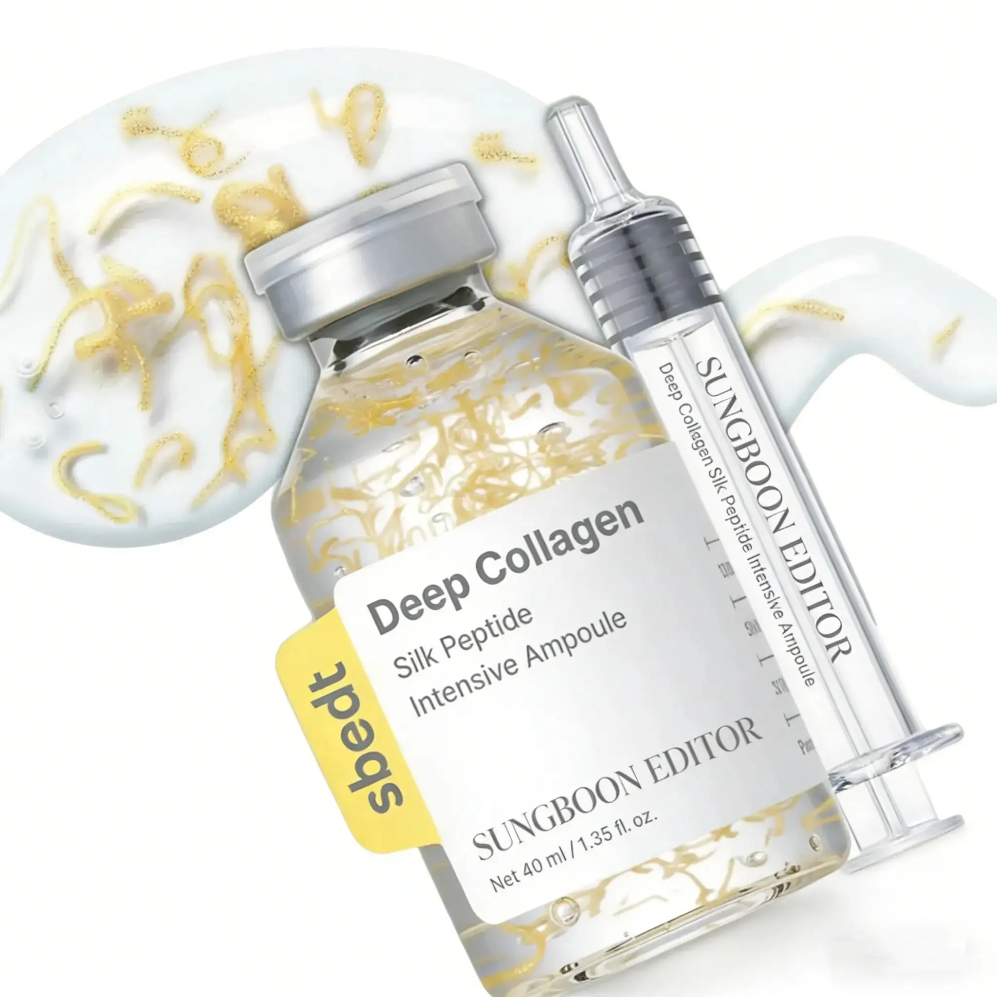 Korean Silk Lifting Peptide Ampoule with Deep Collagen - 30ml At-Home Face-Lift Serum for Wrinkle Care, Plumping, Anti-Aging