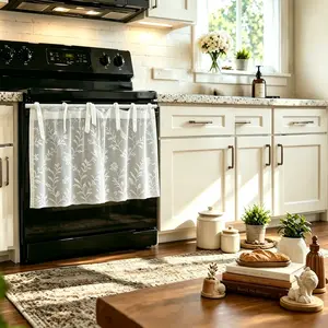 oven curtain Farmhouse Oven Stove Skirt Curtain Strap Cabinet Cover for Country Kitchen Decor multi-functional, 30.5"W x 21.65"L
