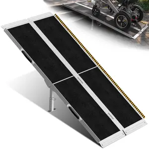 5ft Wheelchair Ramp with 4 Support Legs, Seamless Portable Aluminum Ramps for Wheelchairs for Home Steps & Stairs, Heavy Duty Non-Slip Mobility Scooter Threshold Ramp, 800lbs Capacity