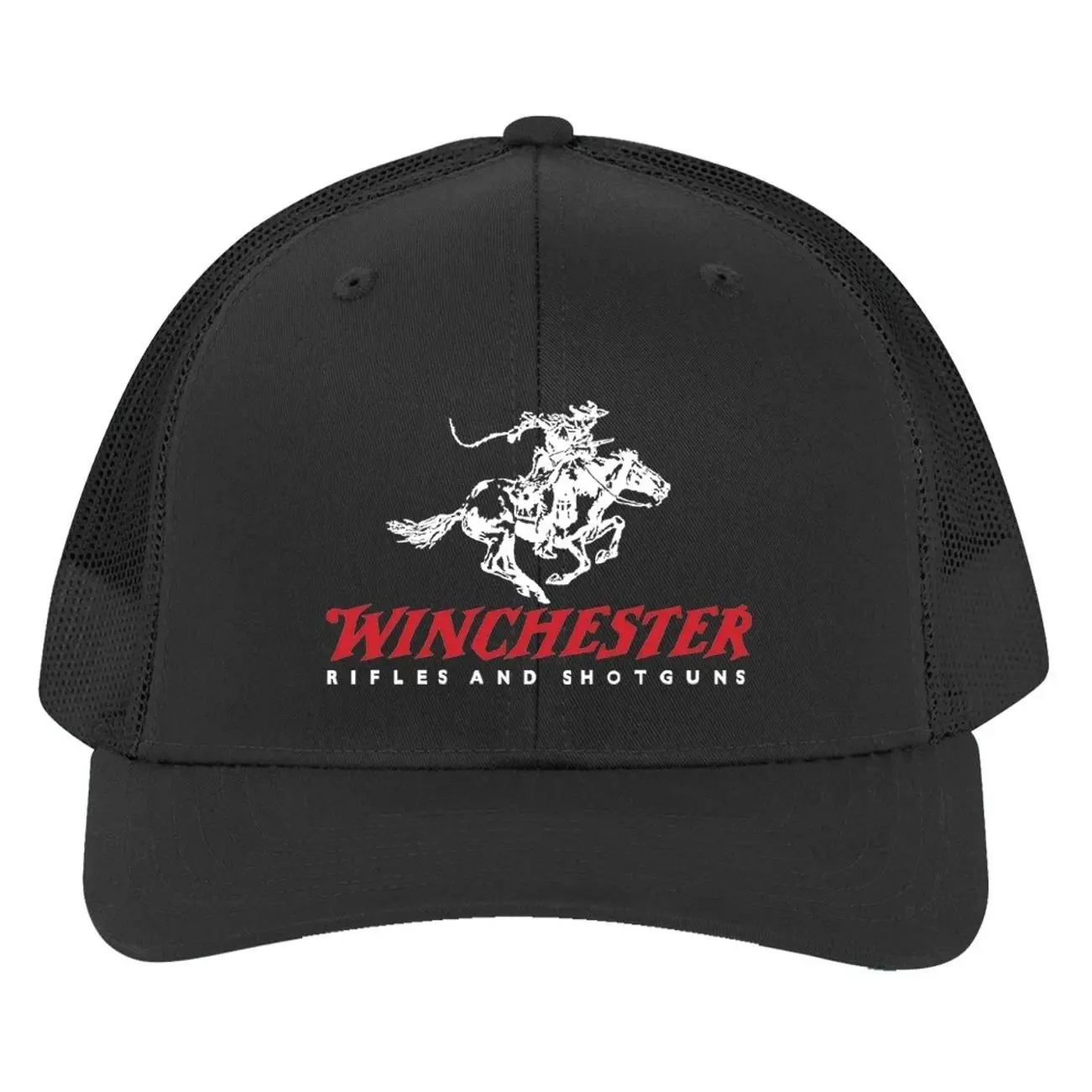 Winchester Firearms Black Trucker Hat Cap Adult Size