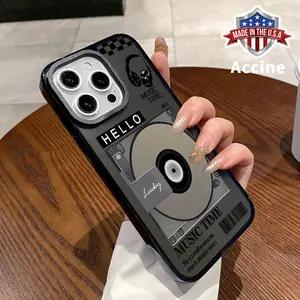 Soft Case for iPhone 16 Pro Max 15 Plus 14 13 12 11 CD Retro Groove  Anti-Yellowing Shockproof ultra-thin Silicone Crystal Cover