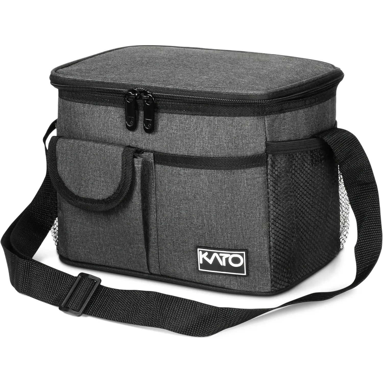 Insulated Thermal Lunch Bag for Women - Large Size Zip Tote, Leakproof Soft Cooler Bag for Work, Picnic, Charcoal, Thermal Bag, Lunch Bags Women