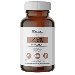 Just Ingredients Organ Complex Supplement with Freeze-Dried Bovine Organs Liver Brain Spleen Heart for Optimum Health & Mood Support