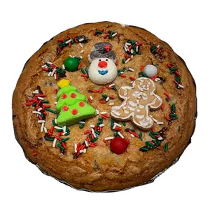 Boujee Munchies Cocoa Hazelnut Spread Cookie Pie – Chocolate Chip Deep Dish Cookie Cake, Christmas Sprinkles, Gift Box Dessert, Gourmet Stuffed Cookie