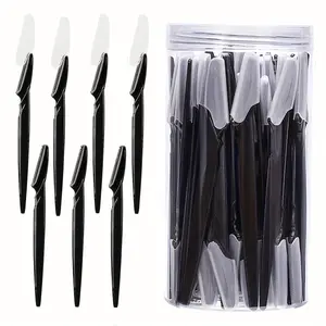 50-Pack Stainless Steel Facial Razor, Unisex Nose Hair Trimmer, Precision Grooming Tool, Durable Design, Ideal for Personal Care