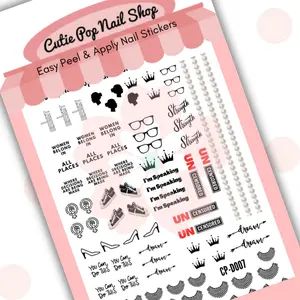 Trailblazers nail decals; 2d self-adhesive, ultra-thin, kawaii, 8.5 x 12cm sheet