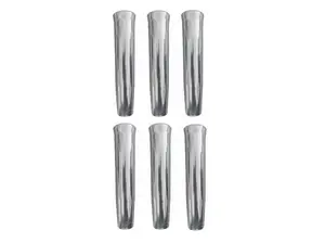 Weld On Fishing Rod Holder (6 Pack) - 10" Flared Tulip with Vinyl Insert - Polished Anodized Aluminum