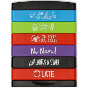 Fun Stackable Teacher Stamps for Classroom Grading - Set of 6