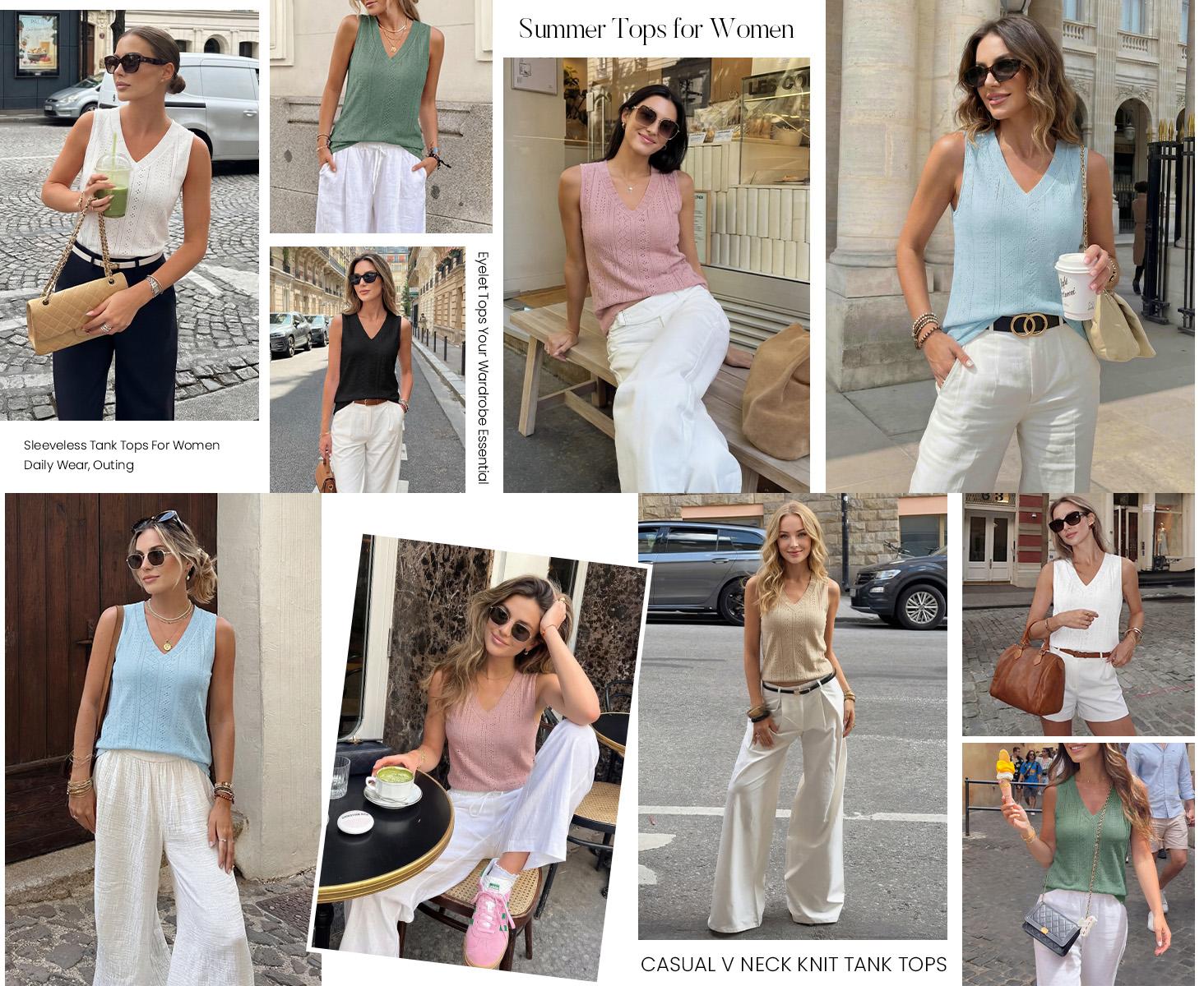 BTFBM Womens Tank Tops 2026 Summer Eyelet Crossed V Neck Sleeveless Casual Loose Fit Basic Spring Top Vacation Outfits