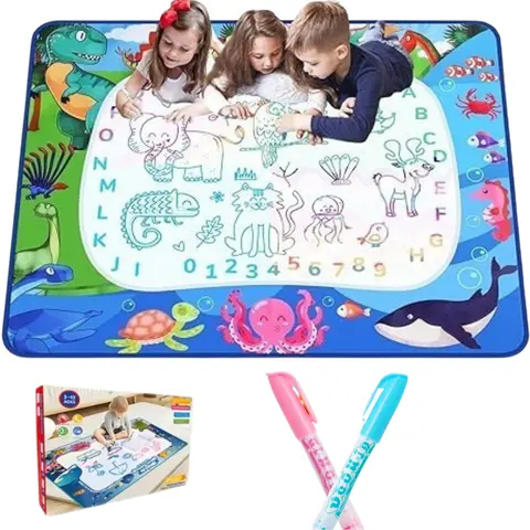 Water Doodle Mat - Kids Painting Writing Color Doodle Drawing Mat Toy Bring Magic Pens Educational Toys for Age 2 3 4 5 6 7 Year Old Girls Boys Age Toddler Gift