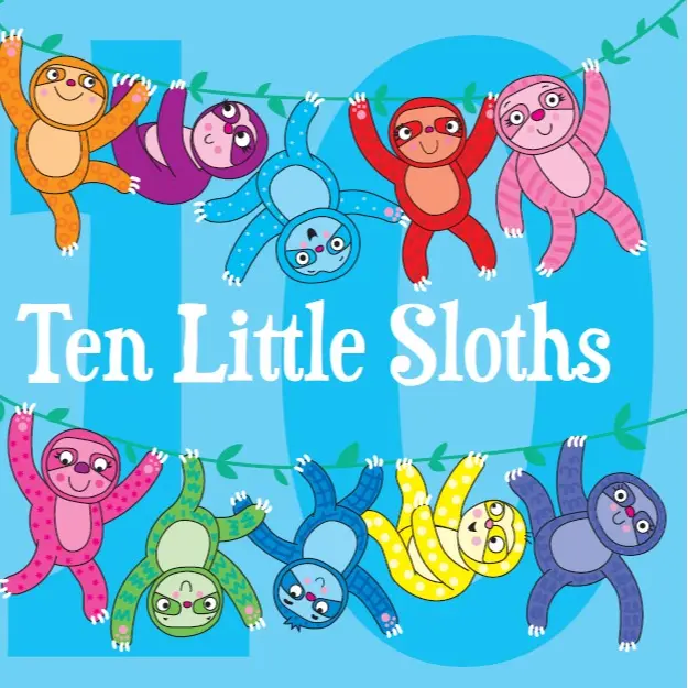 10 Little Sloths Hardcover Book, Preschool Learning & Early Reading Option for Children, Preschool Learning Book, Hardcover Books