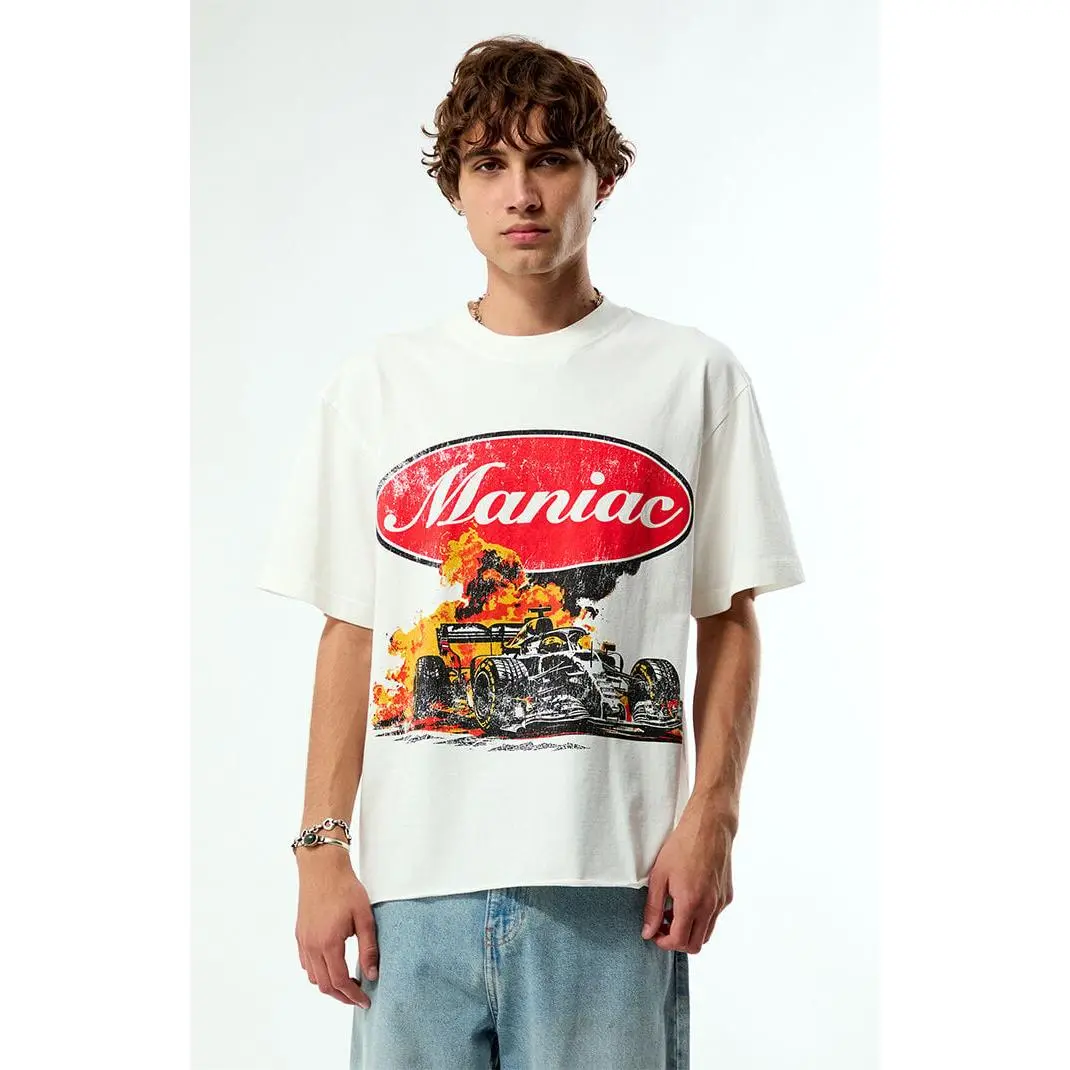 Pacsun Men's Maniac Racing Cropped T-Shirt