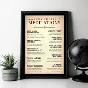 Marcus Aurelius Meditations Poster - Inspirational Stoic Wall Art For Life Philosophy S